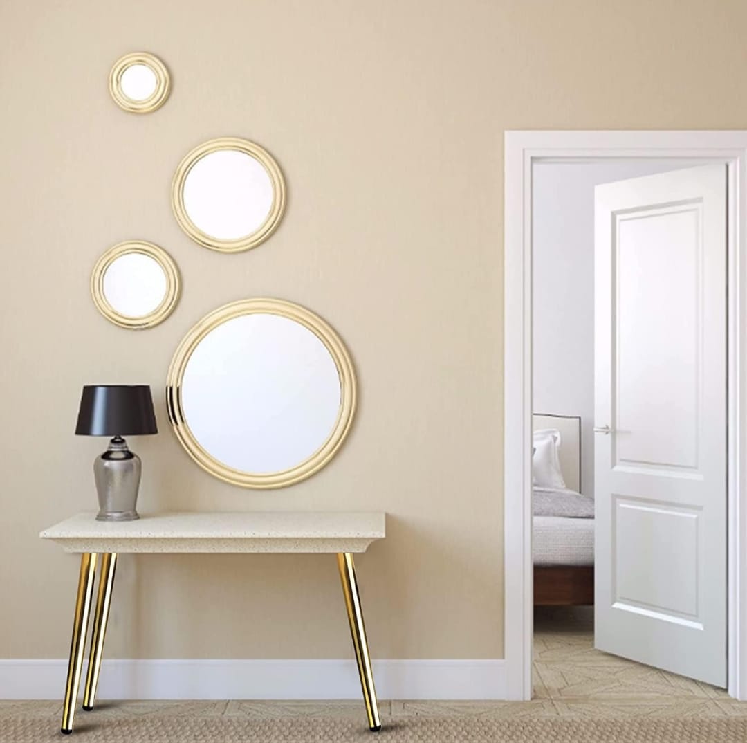 Zohra Hardware Glossy Gold Cone Sofa Legs - Durable Heavy-Duty Set of 4 (Slant)