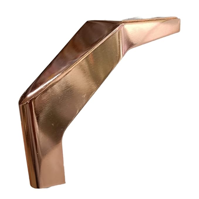 Zohra Hardware 5" Rose Gold Elegant Bend Shape Metal Furniture Legs – Pack of 4