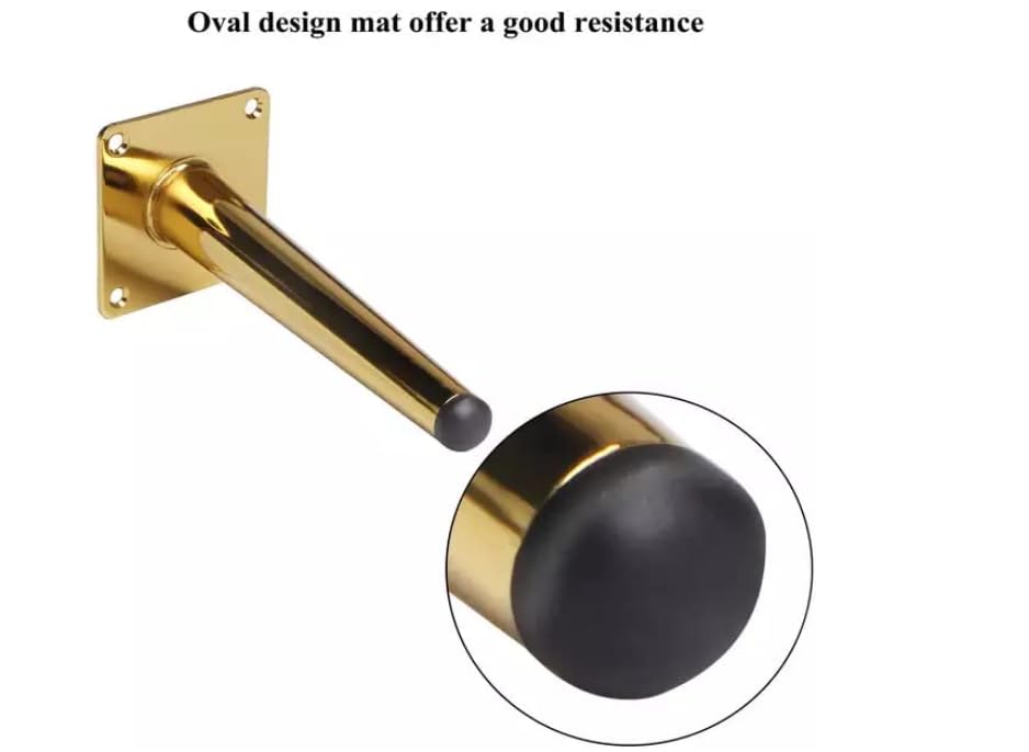 Zohra Hardware Glossy Gold Cone Sofa Legs - Durable Heavy-Duty Set of 4 (Slant)