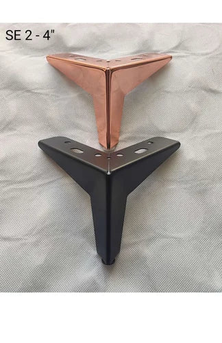 Zohra Hardware Silver Star shaped Metal Furniture Legs – Pack of 4